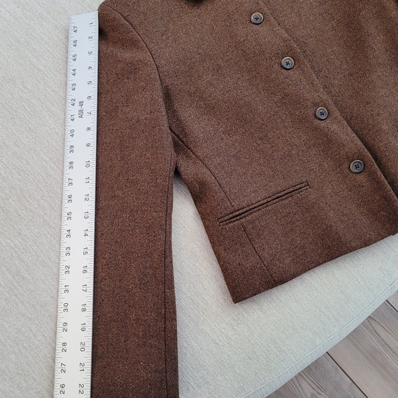 EUC Lands' End Brown Wool Jacket, size 6 - Picture 6 of 8